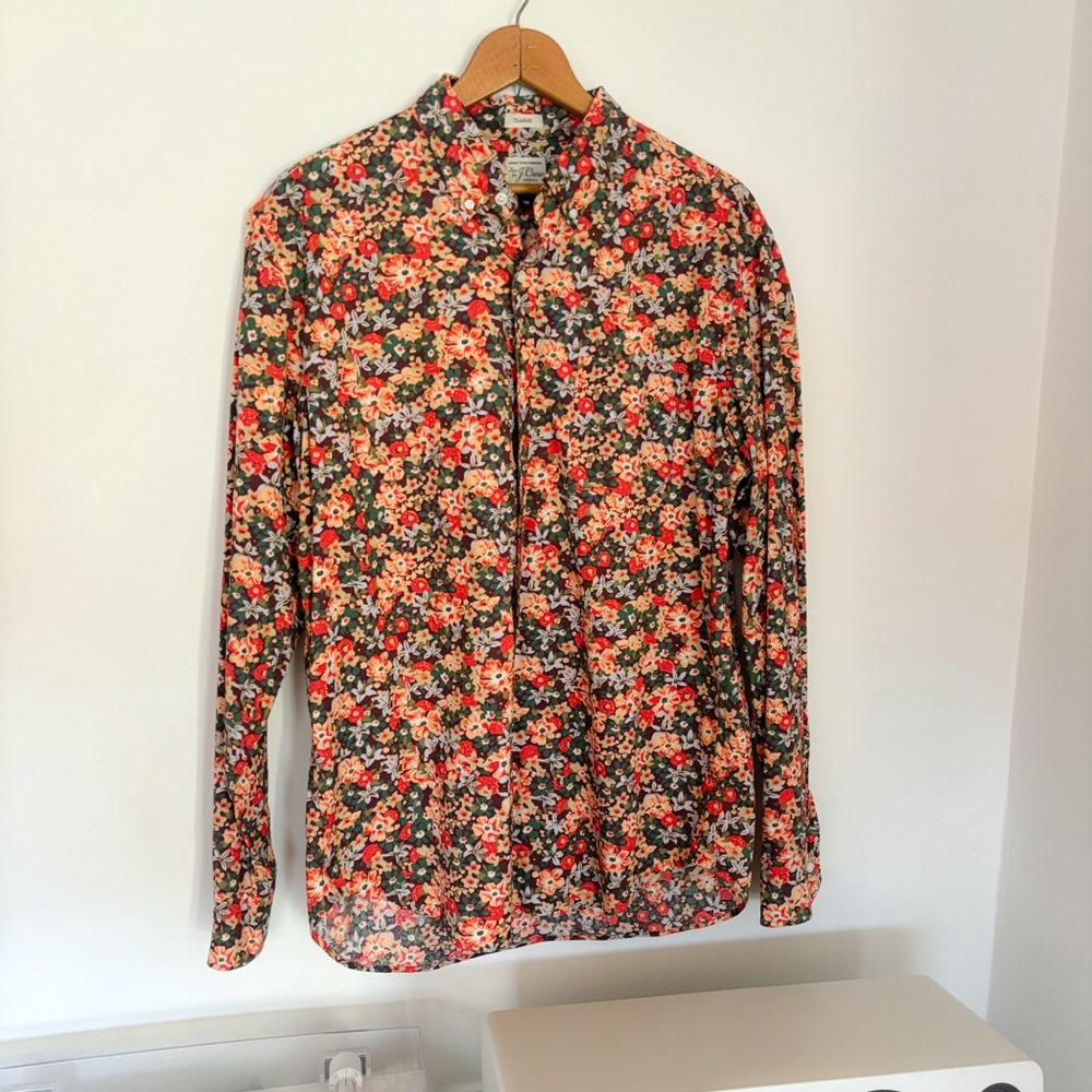 J Crew long-sleeve Secret Wash shirt in Springfield floral